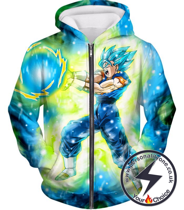 Dragon Ball Super Ultimate Blast Super Saiyan Blue Vegito Cool Action Zip Up Hoodie